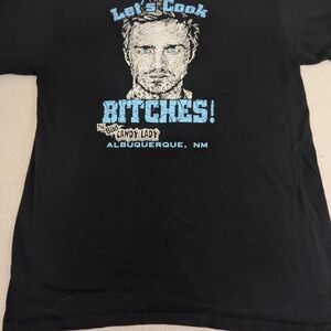 Breaking Bad Let's Cook Bitches Black Tee With White & Blue Graphics Medium